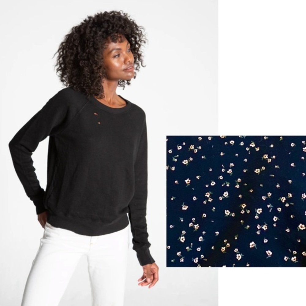 🆕 NWT N:Philanthropy | Belize Floral Crewneck Sweatshirt | Black Cat